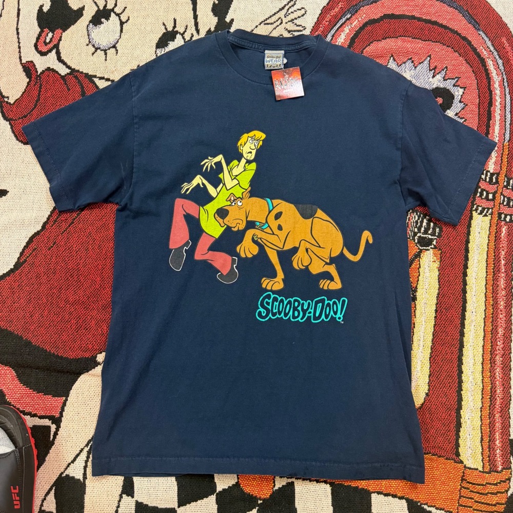 Scooby-Doo Shaggy Graphic T-Shirt Mens Navy Blue Cartoon Network Wear Tee